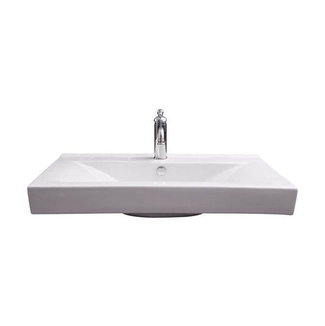 Barclay - Twain Rect 32'' Wall Hung, 1 Faucet hole,Overflow, White - White