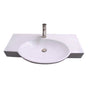Barclay - Waveland Wall Hung 34'' Rect, Oval Basin,1 Faucet Hole,WH - White
