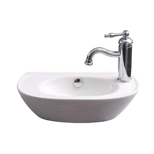 Barclay - Nimah Wall Hung 17-3/8'', Right Faucet Hole,Overflow, White - White