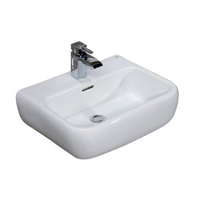 Barclay - Metropolitan 420 Wall-Hung Basin 4'', Centerset, White - White