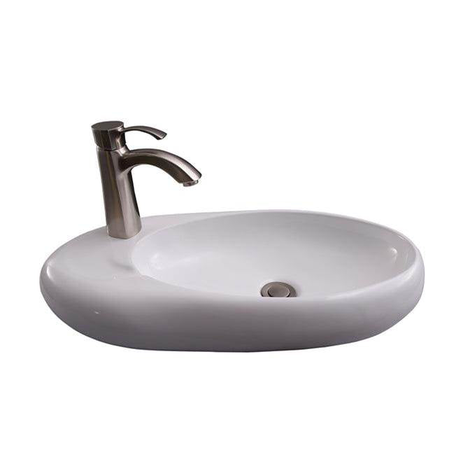 Barclay - Bordon Wall Hung 23'' Oval,Left Faucet Hole, Overflow White - White