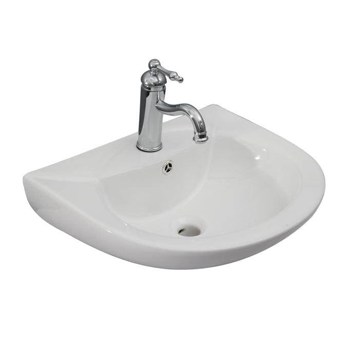 Barclay - Banks  Wall-Hung with 1 Faucet Hole, Overflow, White - White