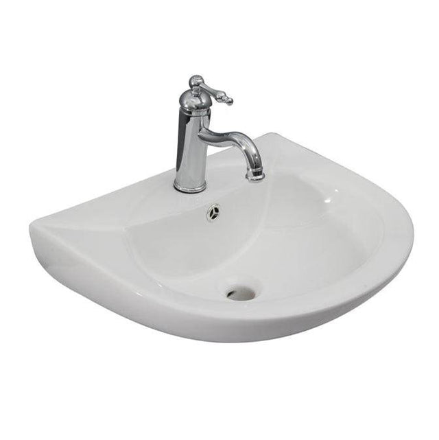 Barclay - Banks  Wall-Hung with 1 Faucet Hole, Overflow, White - White