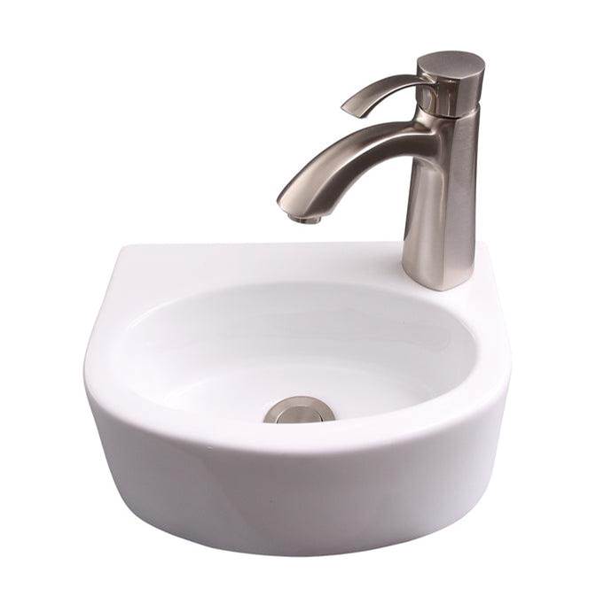 Barclay - Cadiz Wall Hung Basin 12'', Circle, 1 Faucet Hole, White - White