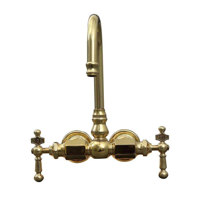 Barclay - Tub Filler w/Code Spout Metal  Lever Hdles, Polished Brass - Polished Brass