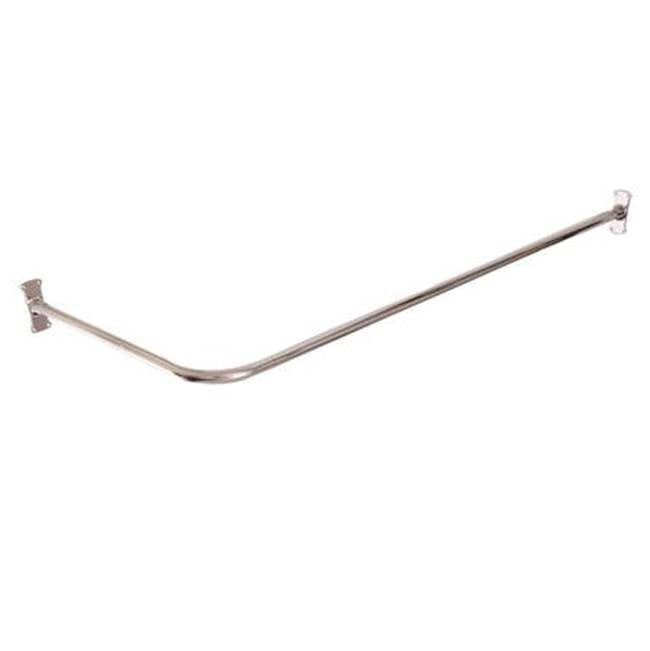 Barclay - 4121 Corner Rod, 60 x 26'',  w/Flanges, Polished Brass - Polished Brass