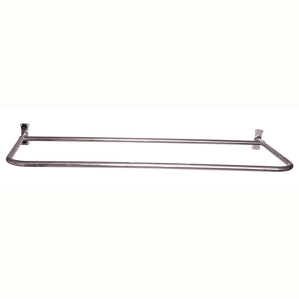 Barclay - 4145 ''D'' Shower Rod, 48 x 26'',  w/Flanges, Polished Nickel - Polished Nickel