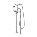 Barclay - Freestanding Tub Faucet W/Hand Shower,6'' Straight Body, BN - Brushed Nickel