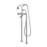 Barclay - Freestanding Tub Faucet W/Hand Shower, 6'' Straight Body,CP - Polished Chrome