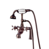 Barclay - Deck Mount Filler w/HandShower 6''Straight Bdy,Cross Hndl,ORB - Oil Rubbed Bronze