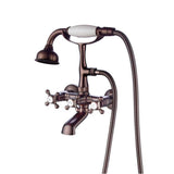 Barclay - Wall Mount Filler w/HandShower 6''Straight Bdy,Cross Hndl,ORB - Oil Rubbed Bronze