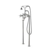 Barclay - Freestanding Tub Faucet W/Hand Shower, 8'' Curved Body,BN - Brushed Nickel