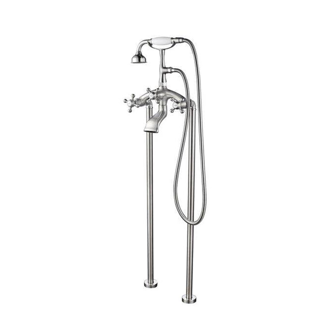 Barclay - Freestanding Tub Faucet W/Hand Shower, 8'' Curved Body,BN - Brushed Nickel