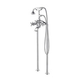 Barclay - Freestanding Tub Faucet W/Hand Shower, 8'' Curved Body,CP - Polished Chrome