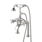 Barclay - Deck Mount Filler w/HandShower 8'' Curved Bdy,Cross Hndl,BN - Brushed Nickel