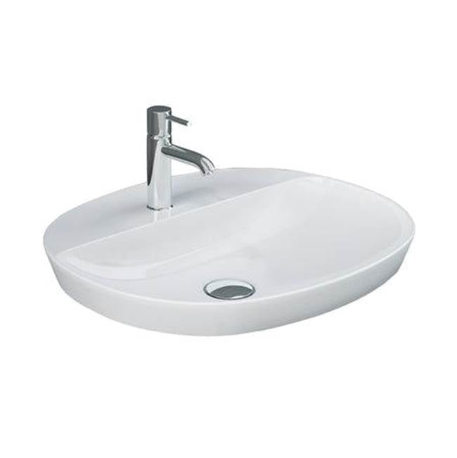 Barclay - Variant 19-3/4'' x 16-1/2'' Oval Drop-In Basin,1-Hole W/Deck,WH - White