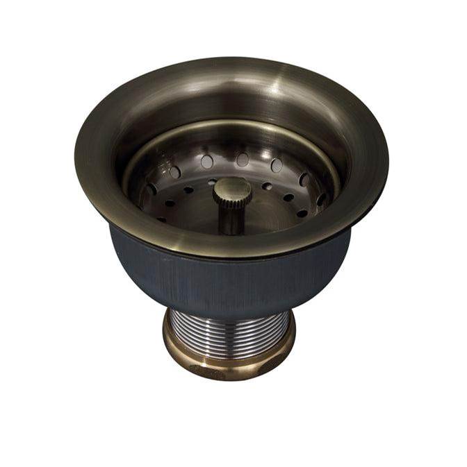 Barclay - Kitchen Brass strainer w/3-1/2 long Shank ,Antique Brass - Antique Brass