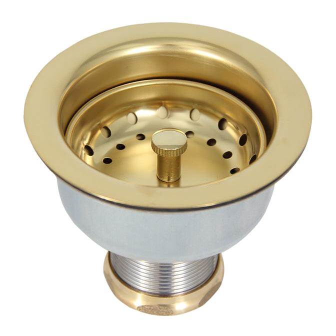 Barclay - Kitchen Brass strainer w/3-1/2 long Shank ,Polished Brass - Polished Brass