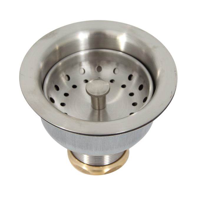 Barclay - Kitchen Brass strainer w/3-1/2 long Shank ,Brushed Stainless - Brushed Stainless Steel