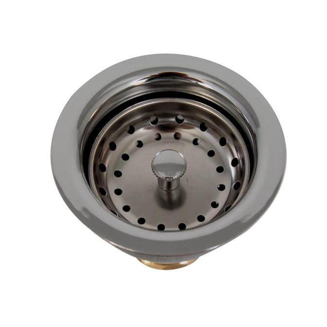 Barclay - Kitchen Brass strainer w/3-1/2 long Shank ,Polished Stainless - Polished Stainless Steel