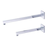 Barclay - 12'' Wallmount Modern Square Shower Arm Tube w/Flange,CP - Polished Chrome