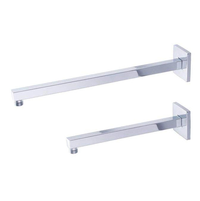 Barclay - 12'' Wallmount Modern Square Shower Arm Tube w/Flange,CP - Polished Chrome