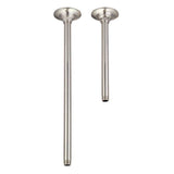 Barclay - 17'' Ceiling Mount Brass Tube Shower Arm w/Flange, BN - Brushed Nickel