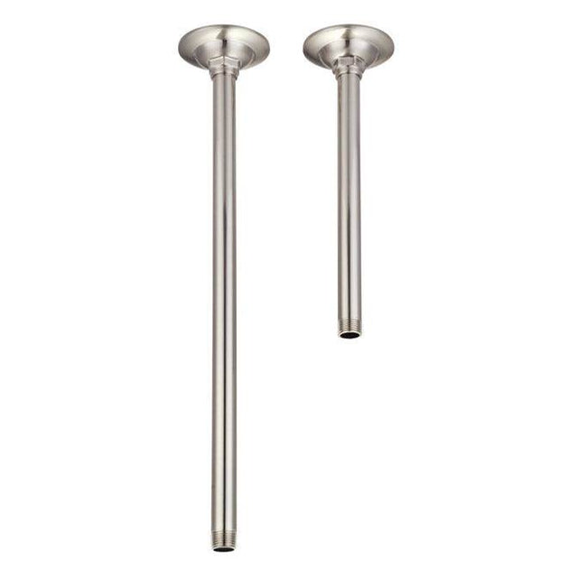 Barclay - 17'' Ceiling Mount Brass Tube Shower Arm w/Flange, BN - Brushed Nickel