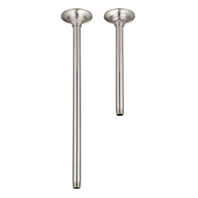 Barclay - 10'' Ceiling Mount Brass Tube Shower Arm w/Flange, BN - Brushed Nickel