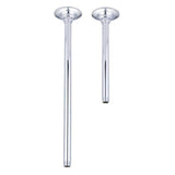 Barclay - 10'' Ceiling Mount Brass Tube Shower Arm w/Flange, CP - Polished Chrome