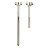 Barclay - 17'' Ceiling Mount Brass Tube Shower Arm w/Flange, PN - Polished Nickel