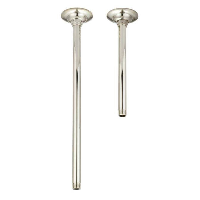 Barclay - 10'' Ceiling Mount Brass Tube Shower Arm w/Flange, PN - Polished Nickel