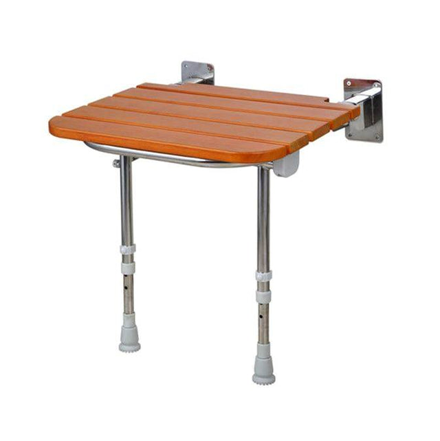 Barclay - 19'' Wooden Wall Mounted Shower Seat with Legs