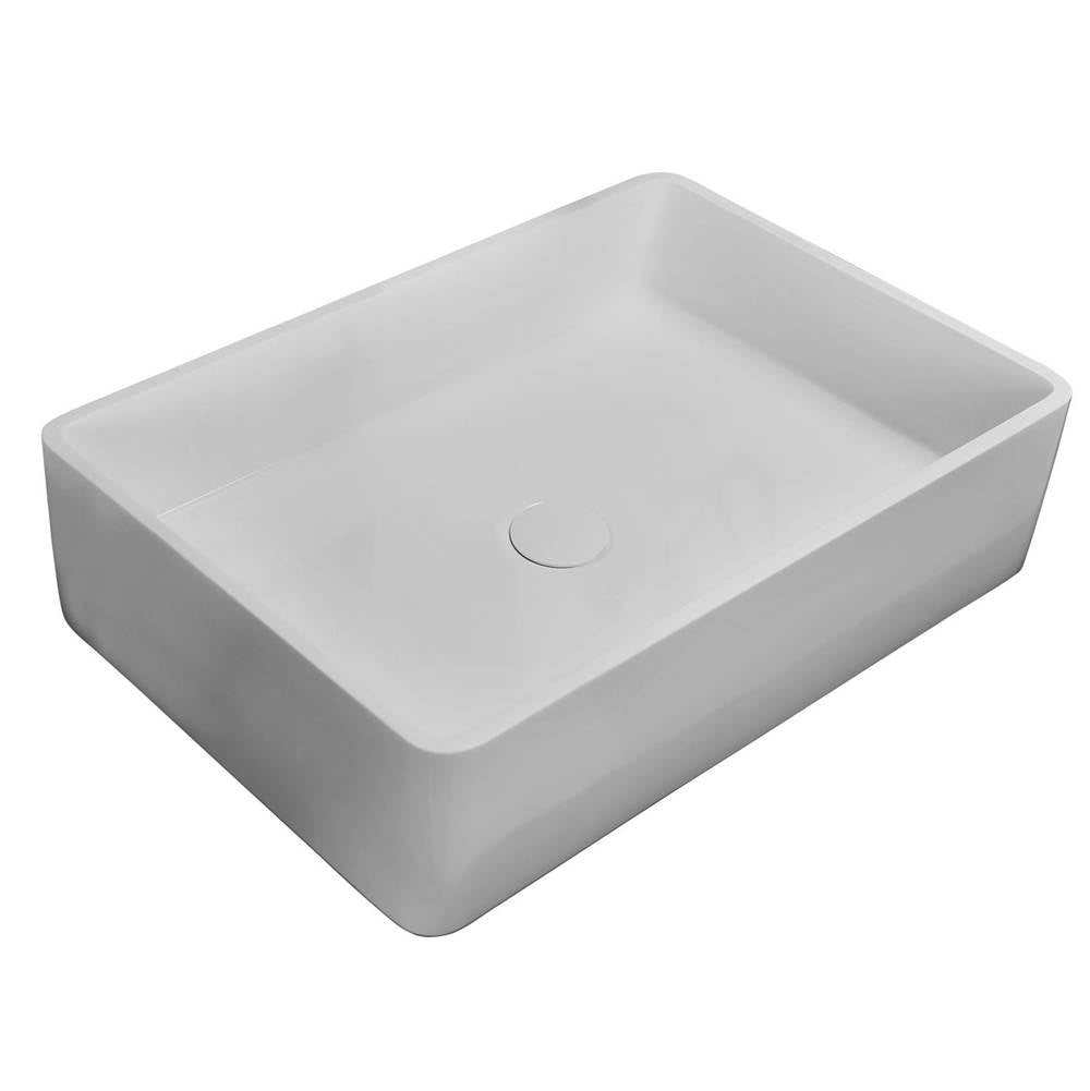 Barclay - Leopold Rect. BARstone Vessel White Gloss - White Gloss