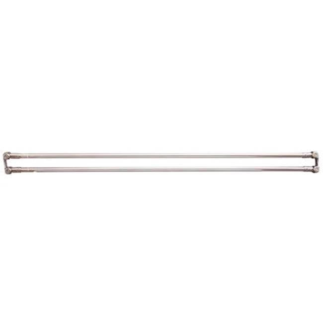 Barclay - 48'' Straight Double Shower Curtain Rod w/ Flanges-PB - Polished Brass