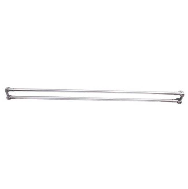 Barclay - 60'' Straight Double Shower Curtain Rod w/ Flanges-PB - Polished Brass