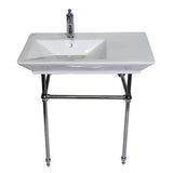 Barclay - Opulence Console 31-1/2'', Rect Bowl, 1-hole, White, CP Stand - Polished Chrome