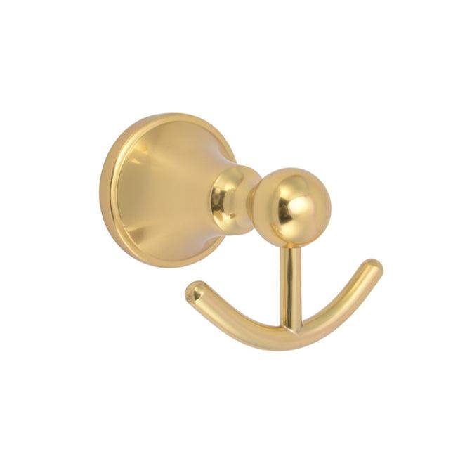 Barclay - Gleason Double Robe Hook, Antique Brass - Antique Brass