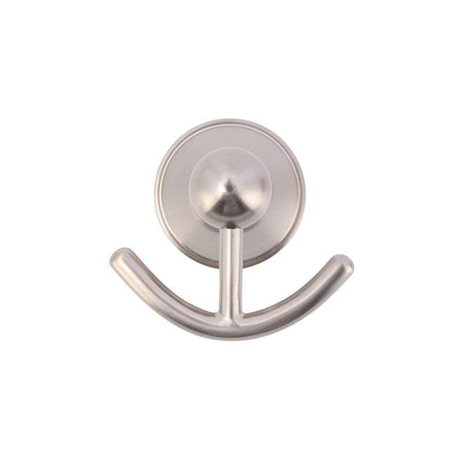 Barclay - Gleason Double Robe Hook, Brushed Nickel - Brushed Nickel