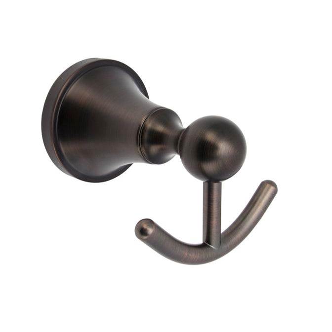 Barclay - Gleason Double Robe Hook, Oil Rubbed Bronze - Oil Rubbed Bronze