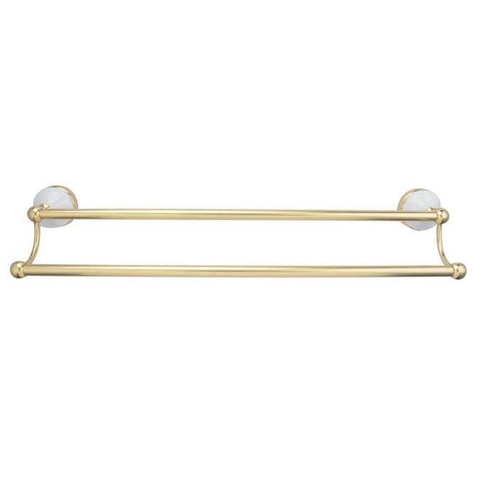 Barclay - Anja Double Towel Bar, 24'', Antique Brass - Antique Brass