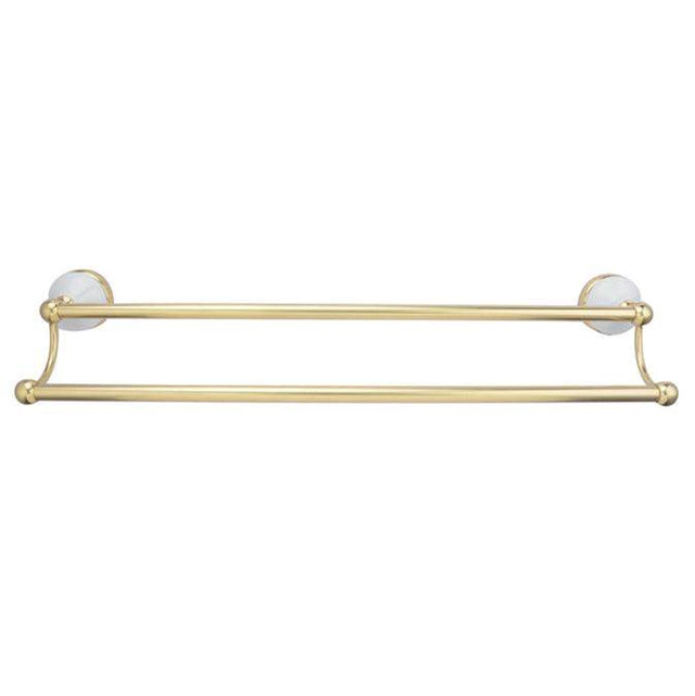 Barclay - Anja Double Towel Bar, 18'', Antique Brass - Antique Brass