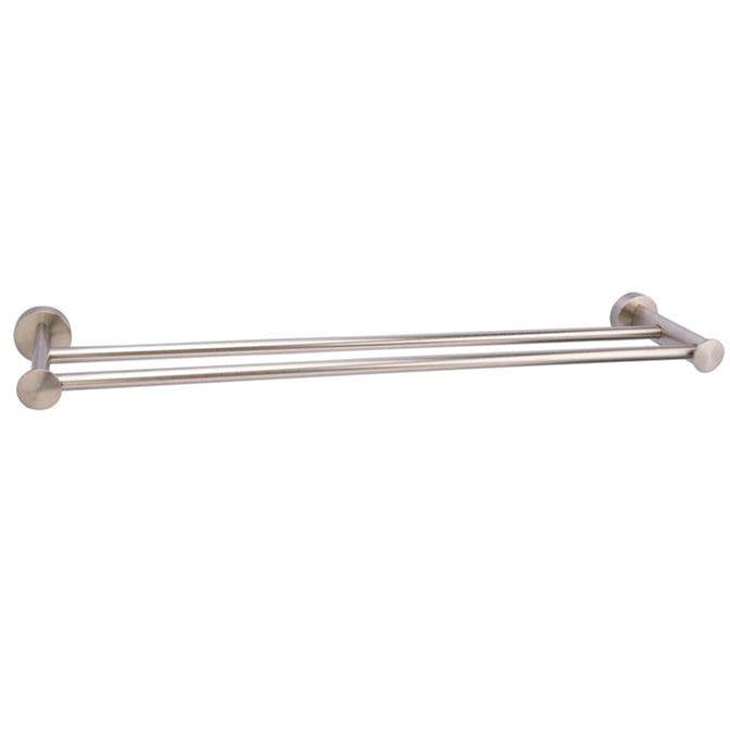 Barclay - Plumer Double Towel Bar, 24'', Brushed Nickel - Brushed Nickel