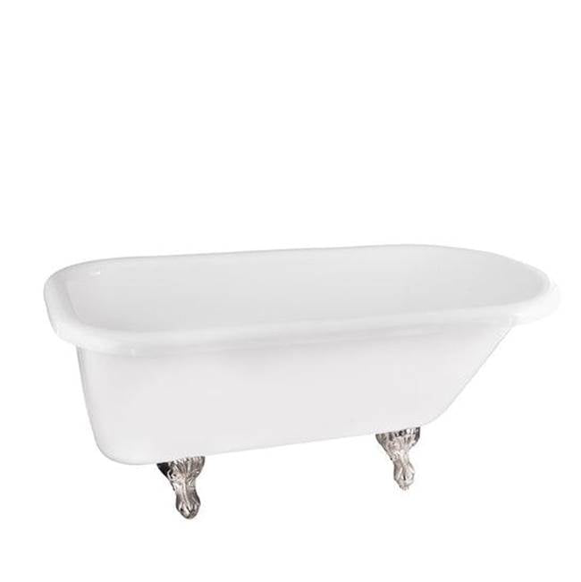 Barclay - Asia Dbl Acrylic Roll Top Wh 67'', 3-3/8'' Holes, WH Feet - White