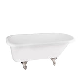 Barclay - Asia Dbl Acrylic Roll Top Wh 67'', 3-3/8'' Holes, WH Feet - White