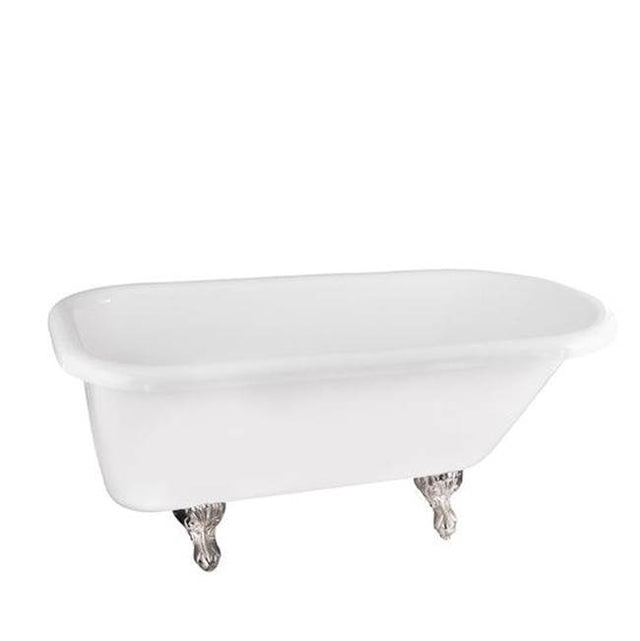 Barclay - Asia Dbl Acrylic Roll Top Wh 67'', 3-3/8'' Holes, WH Feet - White