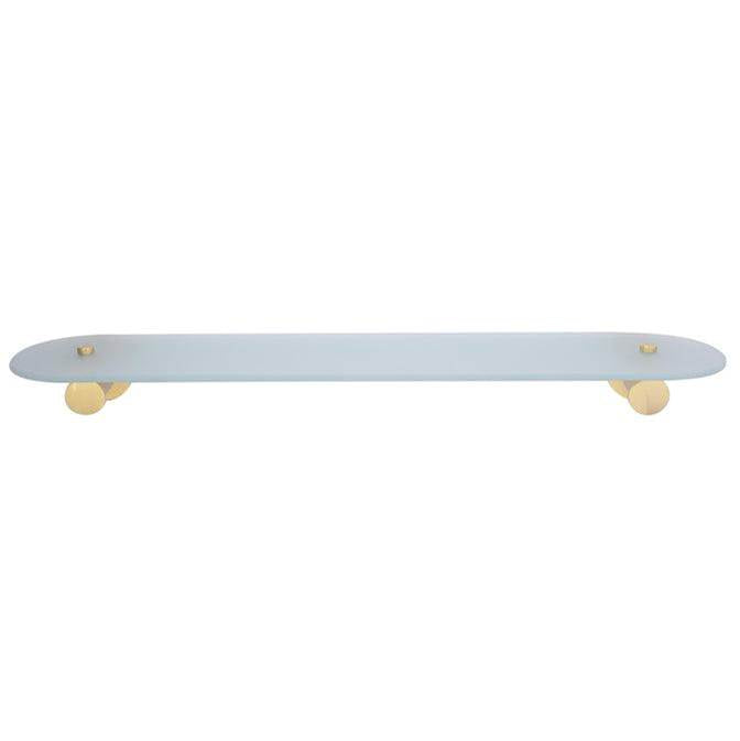 Barclay - Plumer Glass Shelf Antique Brass - Antique Brass