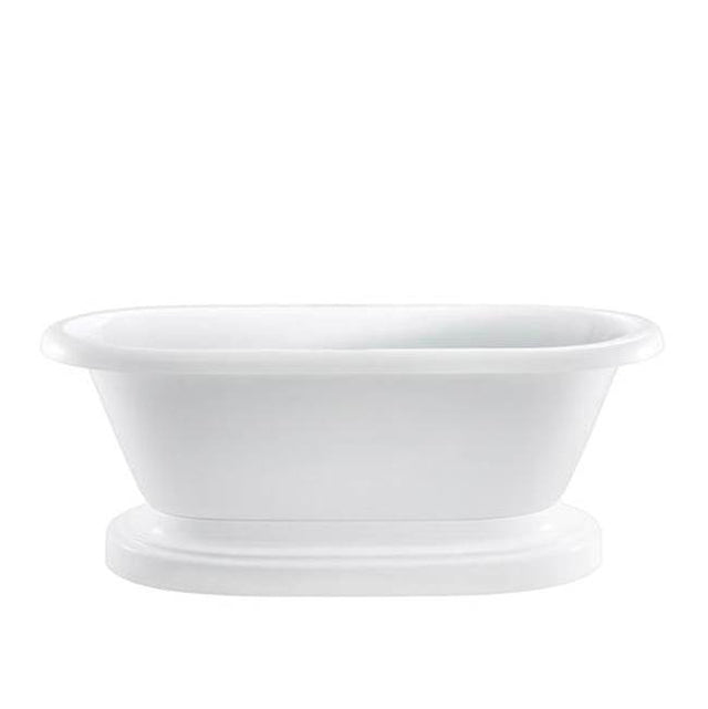 Barclay - Carrie 57'' Acrylic Dbl Roll on Base,White,Tap Deck,No Hole - White