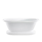 Barclay - Carlotta Acrylic Dbl Roll WH w/ base, 61'', No Holes - White