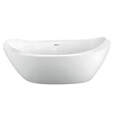 Barclay - Naomi AC Dbl Slipper Tub 67'' WH, w/Internal Drain Pipe, WT - White